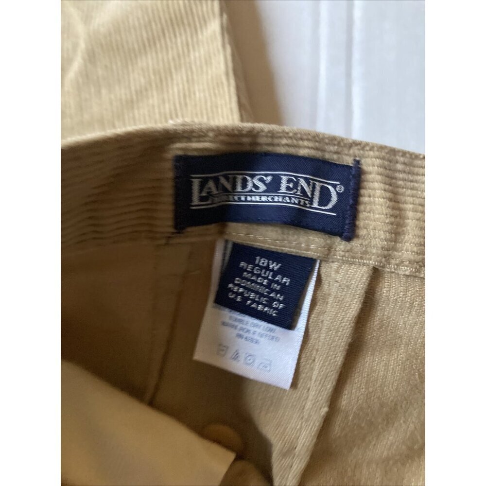 New Ladies Lands End Tan Courduroy Pants Size 18 NWT 36 X 29 - Picture 3 of 8